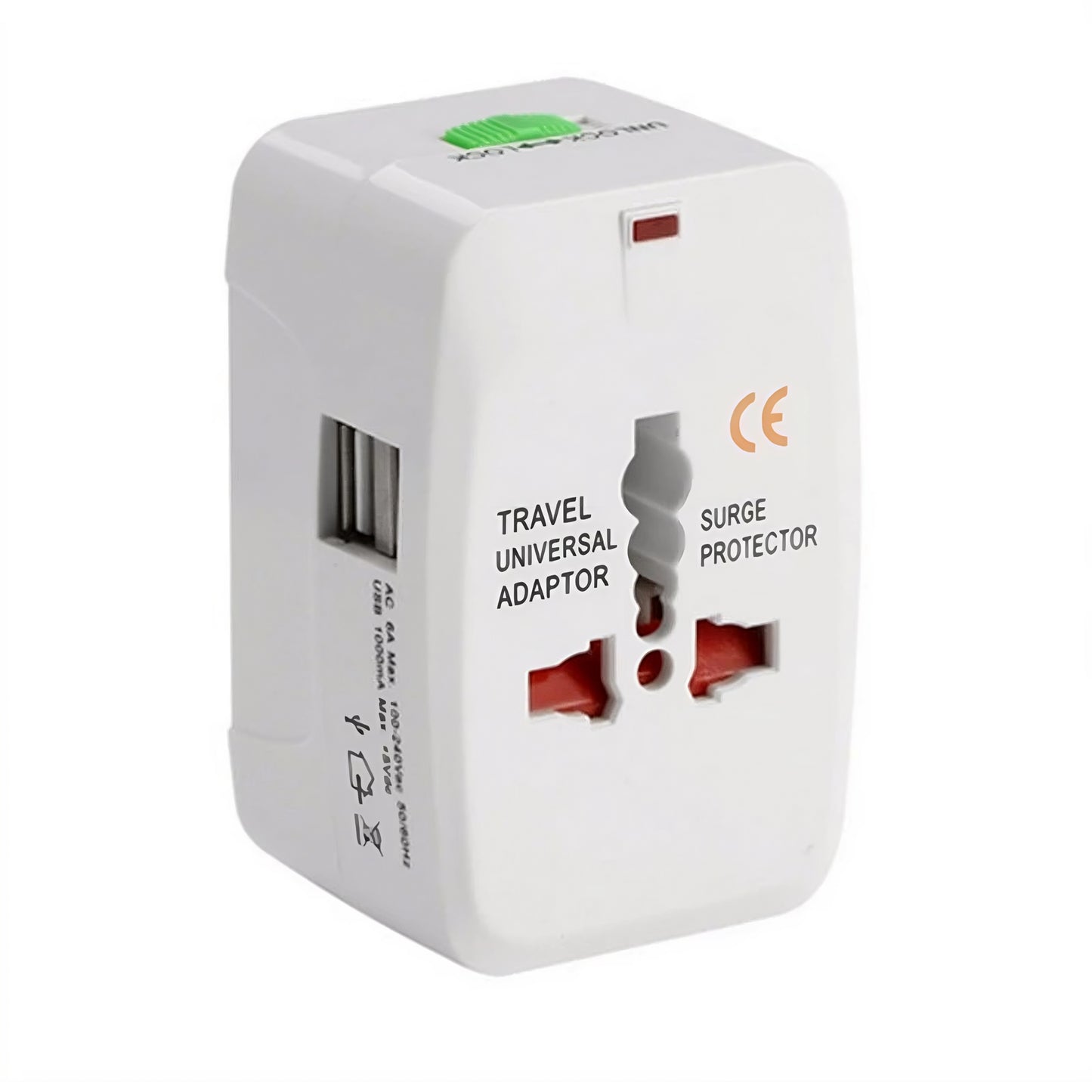 All-in-One Universal Travel Adapter with Dual USB Ports